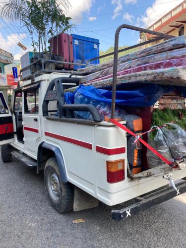 Jeep full of supplies